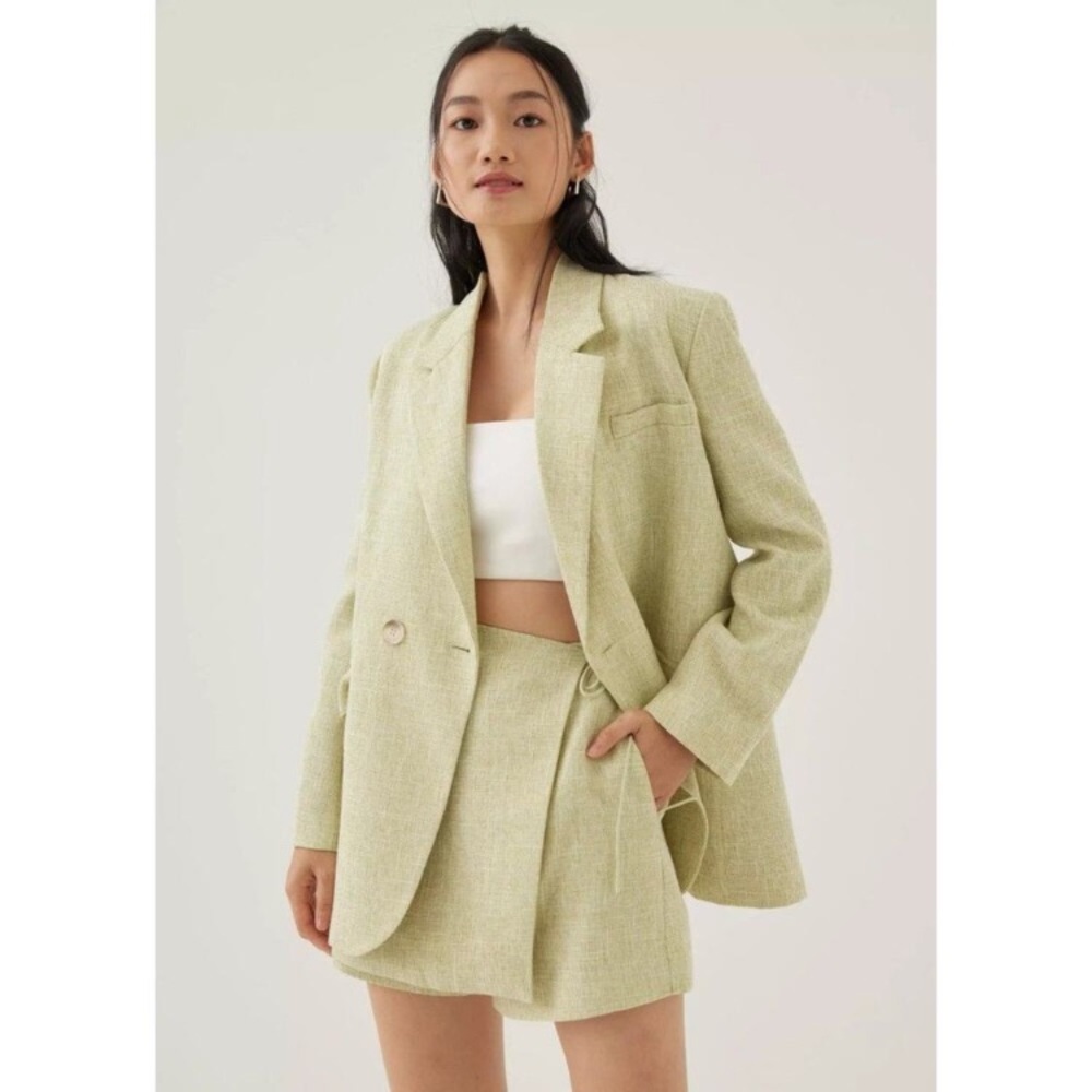 Love, Bonito Lolly Blazer in light apple green tweed xs
